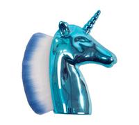 QHP Unicorn Head Brush, Extra Soft Bristles, Shiny Handle in Unicorn Design, Play Brush for Girls, Dolls, Hobby Horsing & Fantasy Fun (Blue)