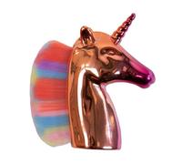 QHP Unicorn Head Brush, Extra Soft Bristles, Shiny Handle in Unicorn Design, Play Brush for Girls, Dolls, Hobby Horsing & Fantasy Fun (Colourful)