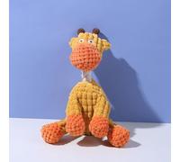 QHQ Durable Squeaky Dog Toy Plush Animals, Chew Resistant Washable Animal Design for Teething and Playtime (Yellow Giraffe)