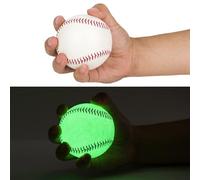 QHQ Glow in The Dark Baseball, Standard Size with Wooden Core, Hand Stitched Leather Cover, Luminous Ball for Night Play