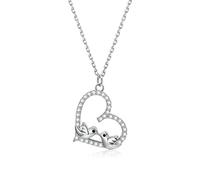 QHQQXN 925 Sterling Silber vergoldet Unendlichkeit 8 & Liebe Anhänger Kette Halskette Unendlichkeit Herz Halskette für Frauen