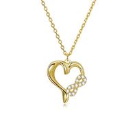 QHQQXN 925 Sterling Silber vergoldet Unendlichkeit 8 & Liebe Anhänger Kette Halskette Unendlichkeit Herz Halskette für Frauen