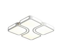 QHQQXN Acrylic Lampshade Ceiling Light Flush Mount Ceiling Fixtures Square Iron Art Three-Color Dimming Ceiling Lights White Ceiling Lamp for Kitchen Bedroom Living Room(45Cm)/