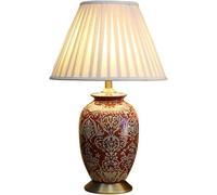 QHQQXN All Bronze Wedding Red Ceramics Desk Lamp Bedroom Bedside Desk Lamp Chinese American Light Luxury Living Room Master Bedroom Bedside Lamp Art Chandelier