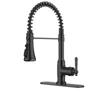 QHQQXN Antique Kitchen Faucet with Pull Down Sprayer, Oil Rubber Bronze, High Arc Single Handle Vintage Spring Sink Faucet 1 or 3 Hole for Pot Filler, Farmhouse Camper Laundry Camper