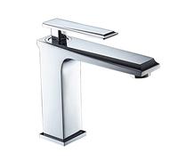 QHQQXN Bathroom Sink Taps, Low Lead Copper Gravity Casting Shell Bathroom Basin Faucet, Vanity Sink Hot & Cold Basin Faucet, Single Handle One Hole Sink Faucet