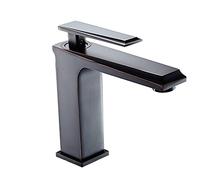 QHQQXN Bathroom Sink Taps, Low Lead Copper Gravity Casting Shell Bathroom Basin Faucet, Vanity Sink Hot & Cold Basin Faucet, Single Handle One Hole Sink Faucet