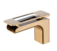 QHQQXN Bathroom Taps Mixer Brushed Gold Waterfall Basin Tap with Temperature Display Digital Household faucets
