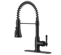 QHQQXN Black Vintage Kitchen Faucet Pull Down Sprayer Stainless Steel, High Arc Single Handle Antique Sink Faucet 1 or 3 Holes for Pot Filler, Farmhouse Camper RV Wet Bar