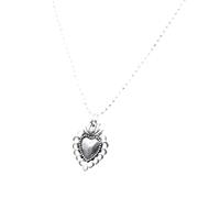 QHQQXN Catholic Sacred Heart Necklace For Women Men, Vintage Sacred Heart Of Jesus Necklace - Beads Chain Sacred Heart Pendant, Jesus Heart Necklace For Christmas Birthday