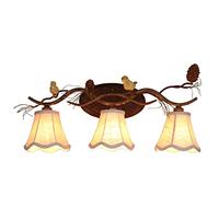 QHQQXN Chandelier Vintage Lights Fabric Shade Brown Crack Antique Finish Hanging Chandelier for Living Dining Room Ceiling /3Light Vanity Lamp/5Light Ceiling Lamp/3Light Vanity Lamp