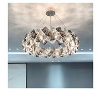 QHQQXN Chandeliers, Crystal Light Diniroom Diamond Mirror K9 Crystal European Net Red Lightiatmosphere High-End Bedroomps/Dia80Cm/White
