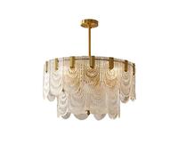 QHQQXN Chandeliers, Crystals American-Style All-Liviroom French-Style Italian Glassp Net Red Master Bedroomp Light Retro Restaurant/a/Double Layer 600Mm