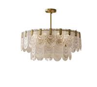 QHQQXN Chandeliers, Crystals American-Style All-Liviroom French-Style Italian Glassp Net Red Master Bedroomp Light Retro Restaurant/a/Double Layer 800Mm