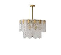 QHQQXN Chandeliers, Crystals American-Style All-Liviroom French-Style Italian Glassp Net Red Master Bedroomp Light Retro Restaurant/a/Double Layer 500Mm