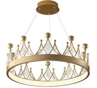QHQQXN Chandeliers, Princess Crown, Crystal Light, Mid Century Hangilight Fixture for Kids Room, Nursery, Liviroom, Kindergarten