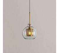 QHQQXN Clear Glass Chandelier Light Source Kitchen Island Hanging Light Bedroom Living Room Dining Room Bar Study Hallway Single Head Hanging Lamp/25 * 32Cm