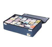 QHQQXN Closet Organizer Dust-proof Storage Boxes with Lid Washable Clothes Organizer Visible Foldable Drawer Separation Box for Home Socks Panty 2 in 1