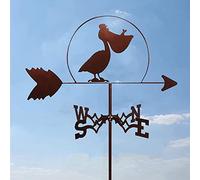 QHQQXN Cormorant Weather Vane with Roof Mount Wind Vane Wind Direction Indicator Retro Weathervane Metal Weathercock Garden Creative Stainless Steel for Farm Yard Home