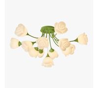 QHQQXN Cream Wind Chandelier Flower Ceiling Living Room Main Light Bedroom Small Fresh Chandelier Dining Room Light Cream 7Heads/Cream/11Heads/Cream/11Heads/Green/13Heads