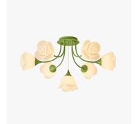 QHQQXN Cream Wind Chandelier Flower Ceiling Living Room Main Light Bedroom Small Fresh Chandelier Dining Room Light Cream 7Heads/Cream/11Heads/Cream/11Heads/Green/7Heads