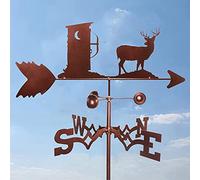 QHQQXN Creative Deer Weathervane Retro Metal Iron Weathervane with Wind Direction Indicator,Professionnel Measuring Tool Outdoor Metal Bracket Weather Vane Decoration