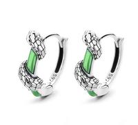 QHQQXN Dainty Silver Snake Earrings/Ring,Drip Glaze Plated Hoop Earrings,Small Tiny Minimalist Ring,Snake Jewellery
