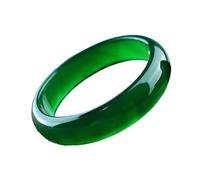 QHQQXN Damer Jade Bangle Armband, Natural Imperial Green Chalcedony Bangles, Jade Color Jade Banglebracelet, With Jewelry Box, 54-64mm (62mm)