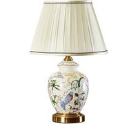 QHQQXN Desk Lamp Classical Ornate Chinese Style Kitchen Indoor Blue and White Porcelain Table Lamp Retro American Ceramic Lamp(63CM)