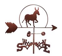 QHQQXN Donkey Roofs Weathervane Iron Art Decor, Creative Animal Wind Vane Wind Direction Indicator for Outdoor Yard Lawns Gardens Backyards Sheds Ornament Measuring Tool