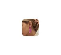 QHQQXN Drop for Women Wedding Bridal Crystal Teardrop Bling Gemstone Rhinestone Earring Statement Colorful Gold Dangle