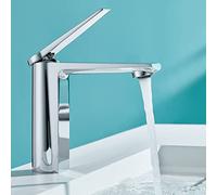 QHQQXN Faucet for Bathroom Sink, Copper Single Handle One Hole Basin Mixer Taps, Ceramic Valve Core Lavatory Vanity Vessel Faucets, Washroom Cloakroom Tap, for Farmhouse RV Hotel