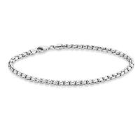 QHQQXN Girls accessories Solid 925 Sterling Silver Italian 3.5mm Box Link Chain Necklace Bracelet for Women Men, 7.5, 8, 8.5, 9, 16, 18, 20, 22, 24, 26, 30 Inch Made in Italy Birthday Gift