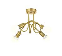 QHQQXN Glass Flush Mount Ceiling Lights,E27 Modern Industrial Copper Chandelier Lamp Gold Retro Simple Pendant Lighting Fixtures For Living Room Entryway Bedroom-Copper 5light