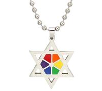 QHQQXN HHRLCH 925 Sterling Silber Trans-Halskette für Unisex, runde Anhänger-Halskette, Regenbogen-Schwul-Lesben-LGBT-Gay-Pride-Flaggen, bisexuelle Halskette, Transgender-Halskette, doppelte