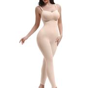 QHQQXN Hourglass Shapewear Bodysuit Leggings 360 Compression 2 Sizes Look Full Body Shaper One Piece No Roll Down