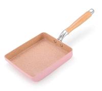 QHQQXN Japanese Tamagoyaki Pan Omelette Pan for Stovetop and Induction Hobs Frying Pan with Wooden Lid ， Japanese Omelette Pan Skillet