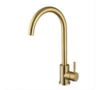 QHQQXN Kitchen Faucet Gold Stainless Steel Rotate Kitchen Tap Faucet Deck Mount Cold Hot Water Sink Mixer Taps,A1112N,One Size