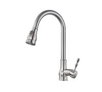 QHQQXN Kitchen Faucet with 2 Mode Pull Down Sprayer, High Arc Brushed Nickel Commercial Modern Single Handle Pull Out Kitchen Faucets, for Bar Laundry Rv Utility Sink