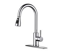 QHQQXN Kitchen Faucets with Pull Down Sprayer, Chrome, High Arc Single Handle Classic Stainless Steel Sink Faucet Pull Out for Farmhouse Camper Laundry Rv Bar
