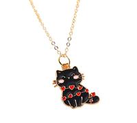 QHQQXN Kitty Necklace For Women And Girls, Cat Heart So Cute Mixed Styles Cat Animal Pendant Necklace Cute Kitty Necklace, Black Cat Necklace For Women, Cat Choker For Women