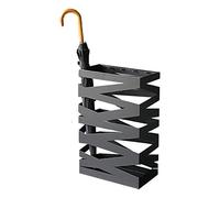 QHQQXN Large Capacity Metal Umbrella Stand for Bank and Office Openwork Umbrella Holder with Hooks Umbrella Rack for Cane Walking Stick (Color : Black Size : Small)