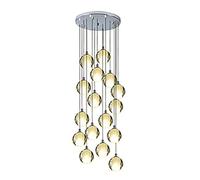 QHQQXN Long Chandeliers Crystal Spiral Raindrop Chandelier Spiral Staircase Cluster Chandelier Ceiling Light Fixture For Hotel Living Room Home Bar Villa Stairs Loft Living Room/Silver Misalmed Arr