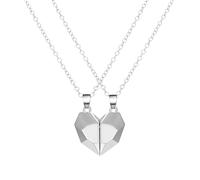 QHQQXN Magnetic Necklace For Women And Men, 2PCS/SET Couple Necklaces Attarction Between Lovers Heart Magnetic Pendant Necklace, Magnetic Heart Necklace, Bestie Necklaces