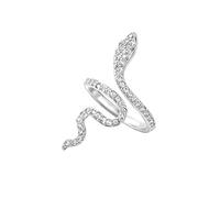 QHQQXN Medusa Snake Ring, Open Curved Ring, Alloy Zircon Jewelry, Minimalist Style, Gift (Silver)
