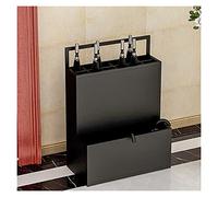 QHQQXN Metal Umbrella Stand Holder with Drainage Holes for Hotel Bank Cafe Large Capacity Storage Basket for 15 30 Umbrellas Black (38X26X60CM)