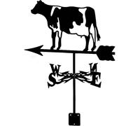QHQQXN Metal Weathervane Black Cows Wind Measuring Tool,Weather Vane Wind Direction Indicator,Outdoor Iron Wind Vane Stainless Steel Yard, Easy Use and Install Cows