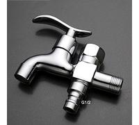 QHQQXN Mixer Tap All Bronze Washing Machine Faucet Tap 4 Points Single Cold Double Head Dual Use One Step Two Out Three Links Multifunction Mop Pool Faucet Tap 4 Points Buckle Spray Suit