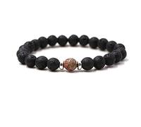 QHQQXN MOCHAMIK Armbänder mit ätherischen Ölen für Frauen, Perlen, 8 mm, Lavastein, Yoga-, Stretch-, 19 cm