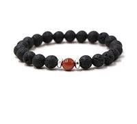 QHQQXN MOCHAMIK Armbänder mit ätherischen Ölen für Frauen, Perlen, 8 mm, Lavastein, Yoga-, Stretch-, 19 cm